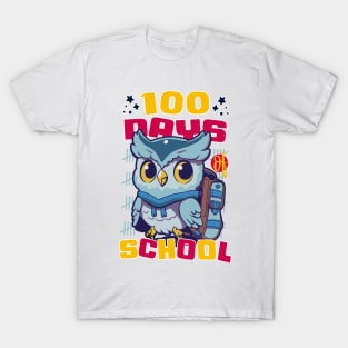 100 days of school featuring a Cute owl with a bagpack #1 T-Shirt